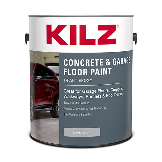 Kilz® 1-Part Epoxy Acrylic Concrete & Garage Floor Paint 1 Gallon Silver Gray