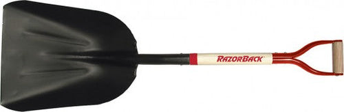 Razor-Back #10 Western Pattern Steel Scoop With Wood Handle And Steel D-Grip