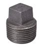 Anvil/Mueller Black Square Head Plug 150# Malleable Iron Threaded Fittings 2 1/2