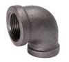 B & K Industries Black 90° Reducing Elbow 150# Malleable Iron Threaded Fittings 3/4 x 1/4
