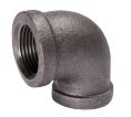 B & K Industries Black 90° Reducing Elbow 150# Malleable Iron Threaded Fittings 3/4 x 1/4