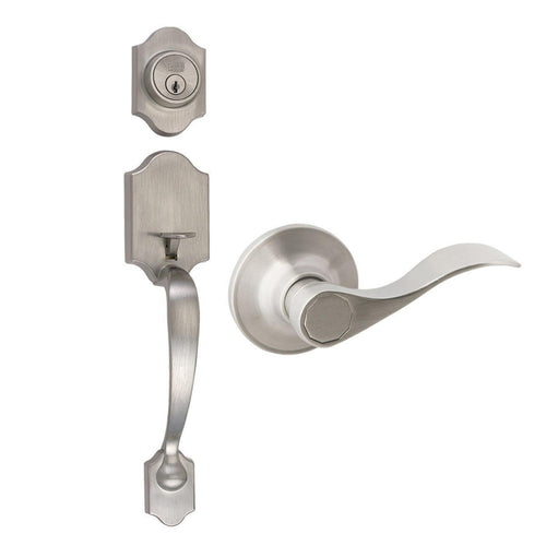 Design House Sussex Entry Handle Set with Deadbolt in Satin Nickel