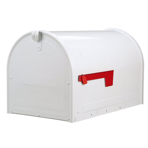 Gibraltar Mailboxes Marshall Locking Post Mount Mailbox, White