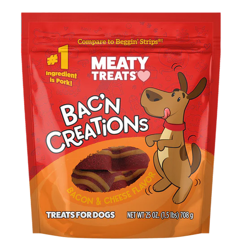 Sunshine Mills Meaty Treats Bak'n Creations Bacon & Cheese Dog Treats 6 oz.