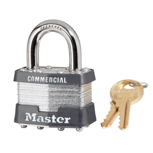 Master Lock Laminated Padlocks 1-3/4in (44mm) Wide Laminated Steel Pin Tumbler Padlock, Keyed Alike
