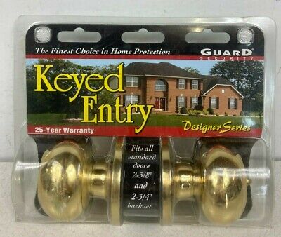 Guard Security Keyed Entry Lockset w/2 Cylinder Deadbolt Polished Brass