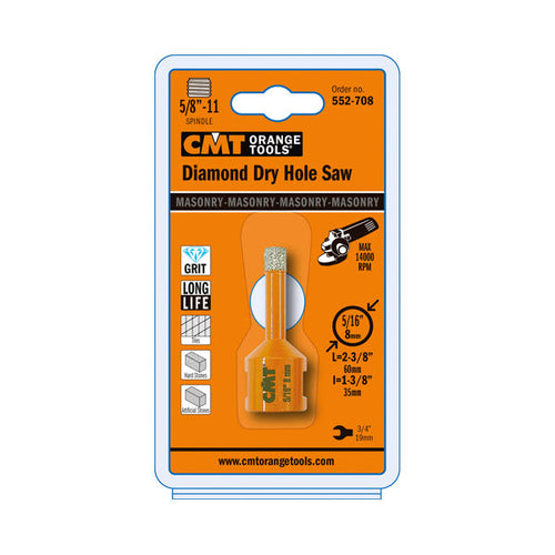 CMT 552-706, Dia-mond Dry Hole Saws, 1/4