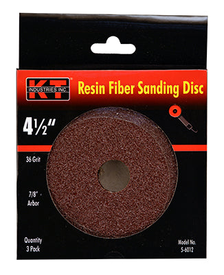 K-T Industries 4-1/2 36 Grit Sanding Disc 3 Pk