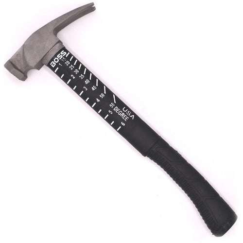 Boss Hammers 12 Oz Titanium Hybrid Smooth Face Hammer with Fiberglass Handle