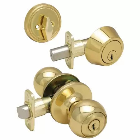 Hardware House Helena Lockset/Deadbolt Combo - Polished Brass
