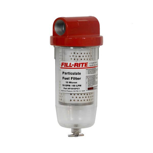 Fill-Rite  10 Micron Particulate Filter, 1 - 12 UNF, 18 GPM, Clear Bowl