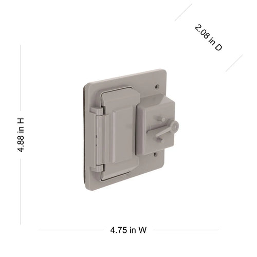 Hubbell 2-Gang Weatherproof Cover, Plastic, Toggle/GFCI, Gray