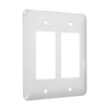 Hubbell TayMac 2-Gang Metal Wallplate, Maxi, 2-Decorator, White Textured