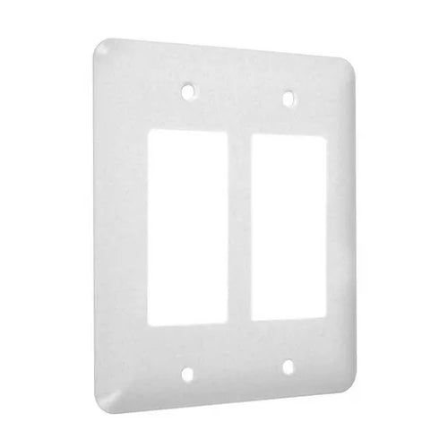 Hubbell TayMac 2-Gang Metal Wallplate, Maxi, 2-Decorator, White Textured