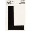 Address Letters, L, Reflective Black/Silver Vinyl, Adhesive, 3-In.