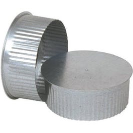 Furnace Round End Cap/Plug, 30-Ga., Galvanized, 5-In.