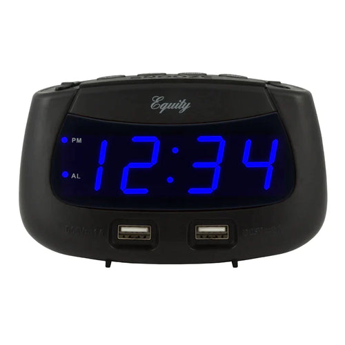 La Crosse Technology Equity 0.9 inch Blue LED Dual USB Alarm Clock