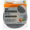 Felt Weatherstrip, 1-1/4 W x 3/16 T x 17' L