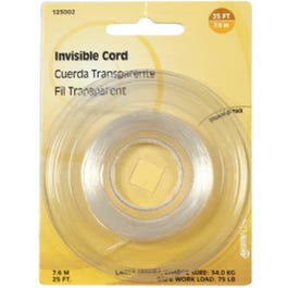Picture Hanging Cord, Invisible, Nylon, 10-Lb., 25-Ft.