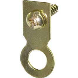 Picture Hanger, Flat Ring, Brass, Large, 4-Pk.