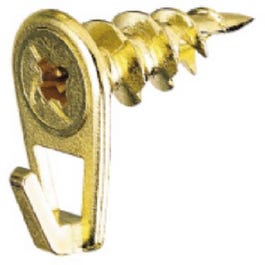 Picture Hook, Wall-Drill, Brass, Large, 10-Ct.