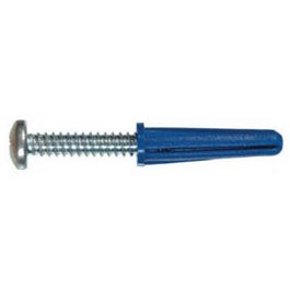 Conical Plastic Anchors With Screws, 10-12 x 1-In., 4-Pk.