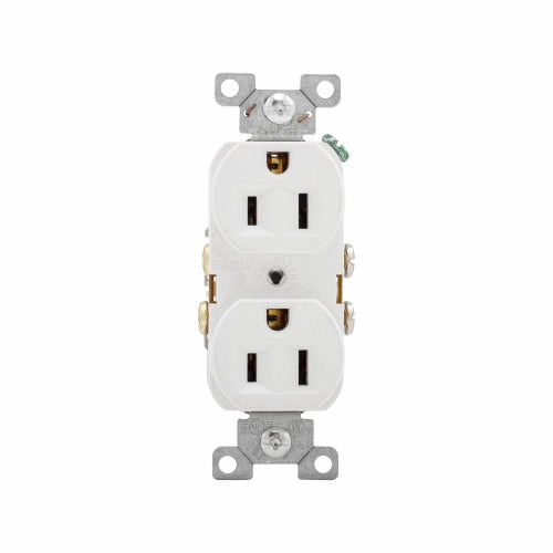 Eaton Cooper Wiring Commercial Specification Grade Duplex Receptacle 15A, 125V White (125V, White)