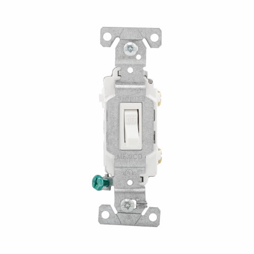 Eaton Cooper Wiring Toggle Switch 15A, 120/277V White (White, 120/277V)