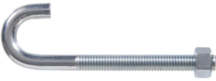 12-24X2 1/8 ZINC PLATED J-BOLT W/NUT