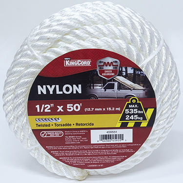 ROPE TWISTED NYLON WT 1/2 X 50 FT