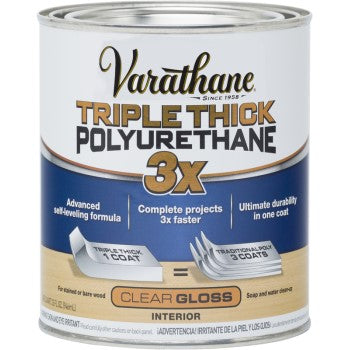 Rust-Oleum 284470 Varathane Triple Thick Polyurethane, Gloss Finish ~ Quart