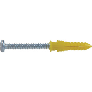 Hillman #4 - #6 - #8 Thread x 7/8 In. Yellow Ribbed Plastic Anchor (6 Ct.)