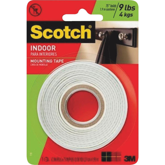 3M Scotch 1/2 In. x 80 In. White Indoor Double-Sided Mounting Tape (9 Lb. Capacity)