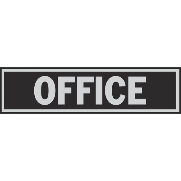 Hy-Ko Brushed Aluminum Sign, Office