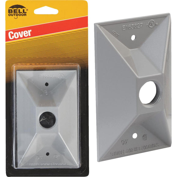 Bell 1-Outlet Rectangular Zinc Gray Cluster Weatherproof Outdoor Box Cover, Carded