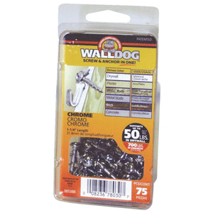 Hillman 3/16 In. x 1-1/4 In. White Pan Head Walldog Self-Drilling Wall Anchor (75 Ct.)