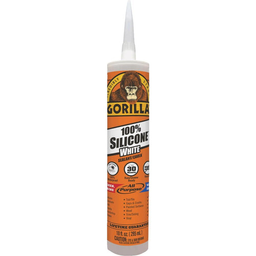 Gorilla 10 Oz. 100% Silicone Sealant, White