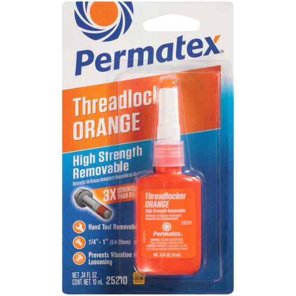 Permatex® High Strength Removable Threadlocker Orange, 10 Ml