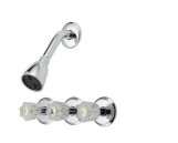B & K Industries Tub & Shower Three Acrylic Handle with Basic Showerhead