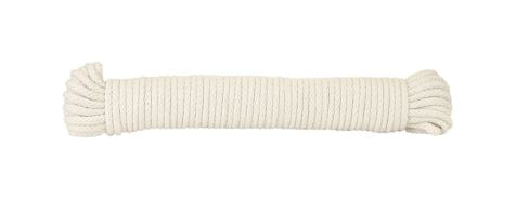 Wellington Natural Braided Cotton Clothesline Rope (3/16 in. D X 50 ft. L - Light Load)