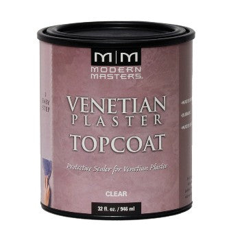 Modern Masters VP300-32 Venetian Plaster Topcoat, Clear Satin ~ One Quart