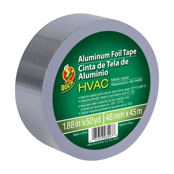 Duck® Brand HVAC Metal Repair Aluminum Foil Tape - Silver, 1.88 in. x 50 yd. (1.88