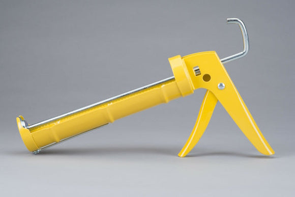 Dripless CR200 Contractor Professional Ratchet Drive Caulk Gun with 10-Ounce Cartridge, Yellow