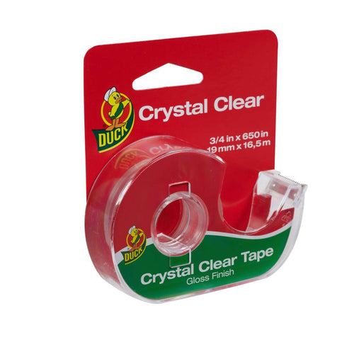 Duck® Brand Crystal Clear Invisible Tape - Crystal Clear, .75 in. x 650 in. (.75 x 650, Crystal Clear)