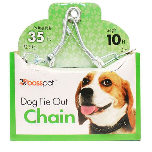 Boss Pet Medium Dog Tie-Out Swivel Snap Welded Chains 2.5Mm X 20 ft.